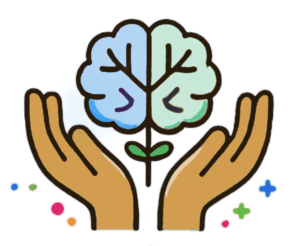 Two hands holding brain-shaped tree
